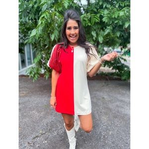 Queen of Sparkles | Crimson & Ivory Dress.